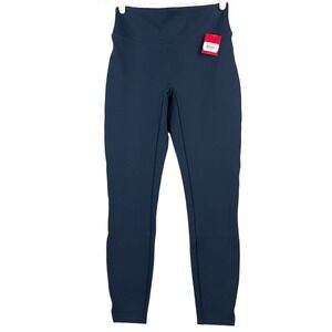 SPANX Women Ankle Length Ponte Nightfall Navy Leggings Pants Size S Hem Slit NWT